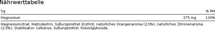 Nährwerte und Zutaten Nature's Finest Magnesium Drink (1 Stück, Pulver)