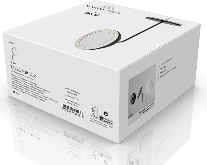 Actual product image Zone Denmark Zone Cosmetic mirror Ø 18 cm Black (18 x 18 x 34 cm)