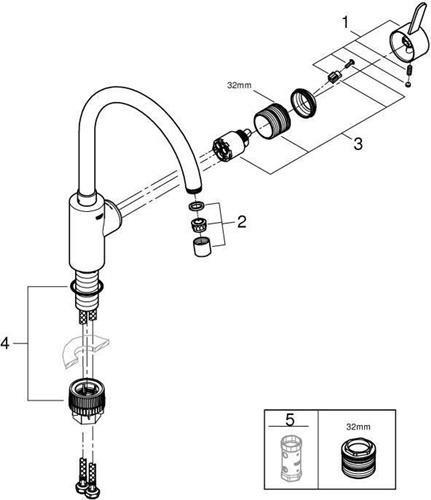 Produktbild Grohe Eurosmart Cosmopolitan Einhand-Spültischbatterie