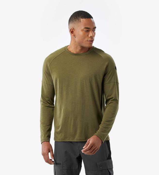 Image du produit Forclaz T-shirt manches longues en laine mérinos homme, Merino Resist vert (L)