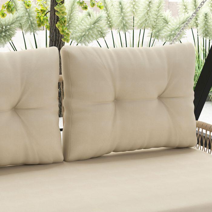 Actual product image Swisshandel24 2-Sitzer Hollywoodschaukel Rattan, bis 240 kg, 115x66x44 cm Beige