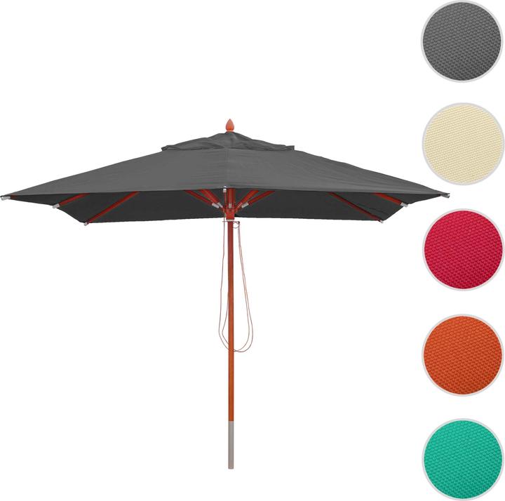 Immagine prodotto Mendler Ombrellone in legno per gastronomia, ombrellone da giardino, poliestere/legno 14kg, quadrato 3x3m a (3 m)