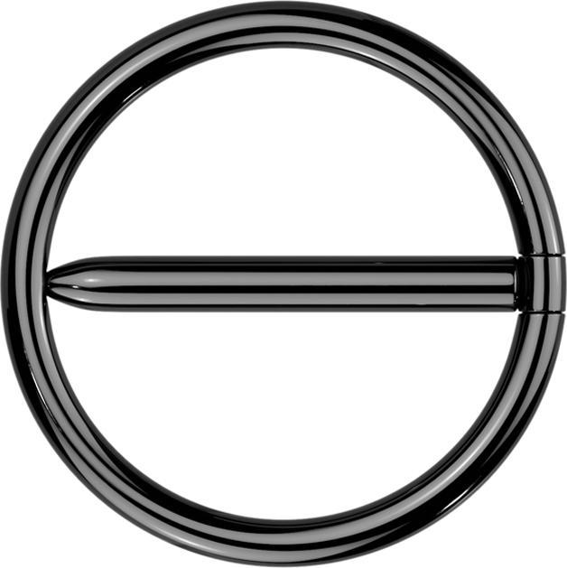 Actual product image Star Piercing Segmentring Stab klappbar schwarz (without brass, Titanium G23)