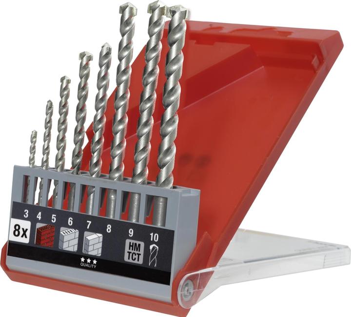 Actual product image kwb Masonry drill set 8 pieces carbide tipped (10 mm, 4 mm, 5 mm, 6 mm, 7 mm, 8 mm, 3 mm, 9 mm)