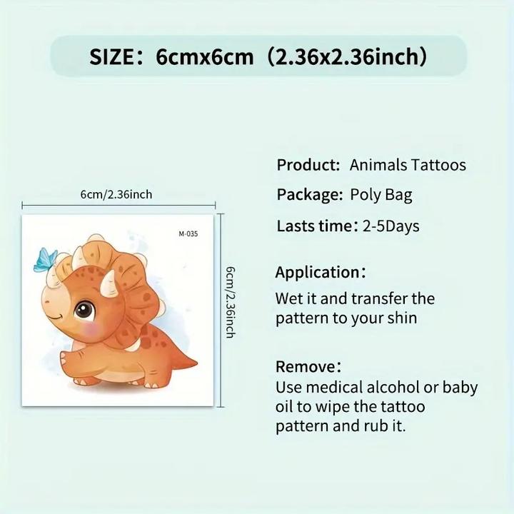 Produktbild The Toy Company 40 Stück Temporäre Tattoos für Kinder mit niedlichen Tiermotiven