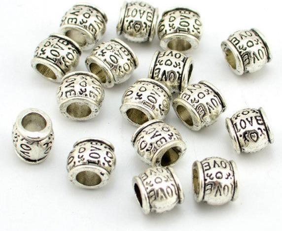 Produktbild Hermex Herz Love Liebe Valentinstag Bead Perle - Silbrig (Zink-Legierung)