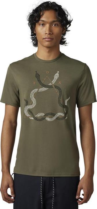 Fox Tee 23 Caved In Ss Tech Olv Grn M (M)