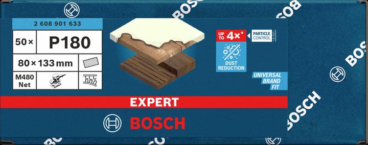 Image du produit Bosch Professional Zubehör EXPERT M480 Filet abrasif, 80 x 133 mm, G 180, 50 pièces (180)