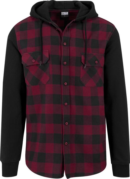 Urban Classics Hooded Checked Flanell Sweat Sleeve Shirt