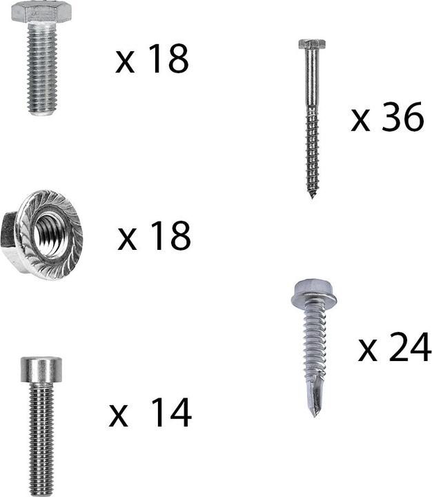 Actual product image Offgridtec Mounting kit with plain tile roof hooks for pitched roof mounting 6 solar panels Frame height 40mm