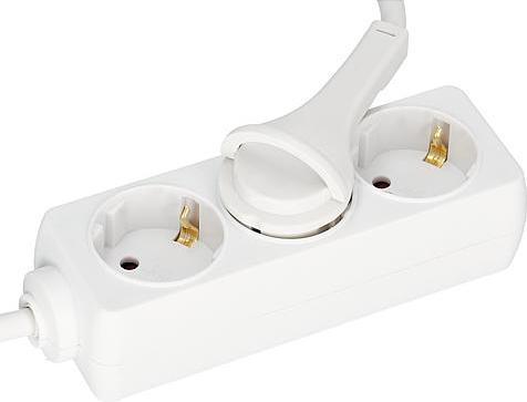 Actual product image EGB 3-way socket outlet with blade terminal 3x1.5 white 1.5m (3 x)