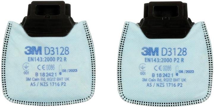 Actual product image 3M Secure Click Particle filter P2 R with activated carbon D3128 2 pcs. (Replacement respirator filter)