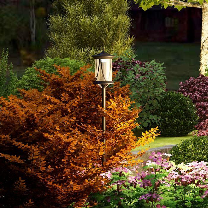 Image du produit Swisshandel24 Réverbère solaire LED, IP44, ABS, 17Lx17Px127Hcm, avec lumière LED blanche froide, capteur de (30 lm, IP44)