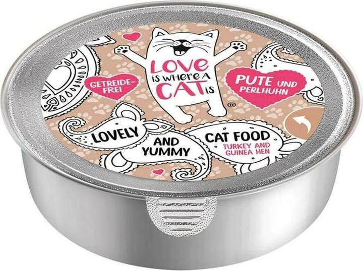Produktbild Love is where a cat is Turkey with guinea fowl - wet cat food - 85g (85 g)