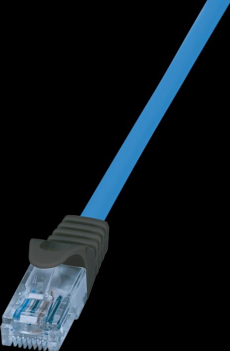Produktbild LogiLink Premium Patchkabel, Kat.6A, U/UTP, blau, 50 m ungeschirmt, starre Kupferadern, geeignet für 10G/P... (U/UTP, CAT6a, 50 m)