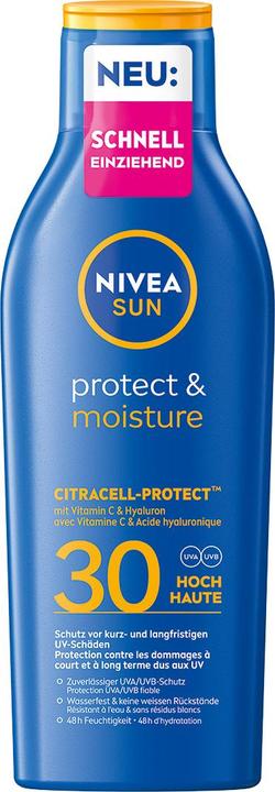 Actual product image NIVEA Protect and Moisture (Suntan lotion, SPF 30, 200 ml)