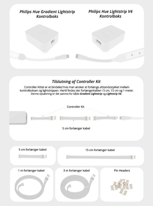 Immagine prodotto Light Solutions Cable til Gradient LightStrip - Kit di controllo - Hvid - 1 saet