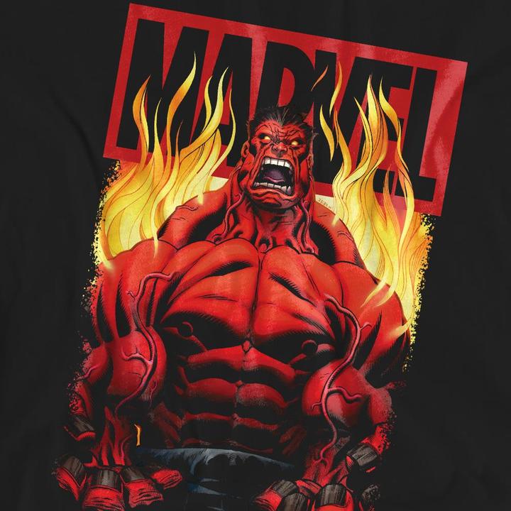 Actual product image Unisex Adult Red Hulk Fire T-Shirt (S)