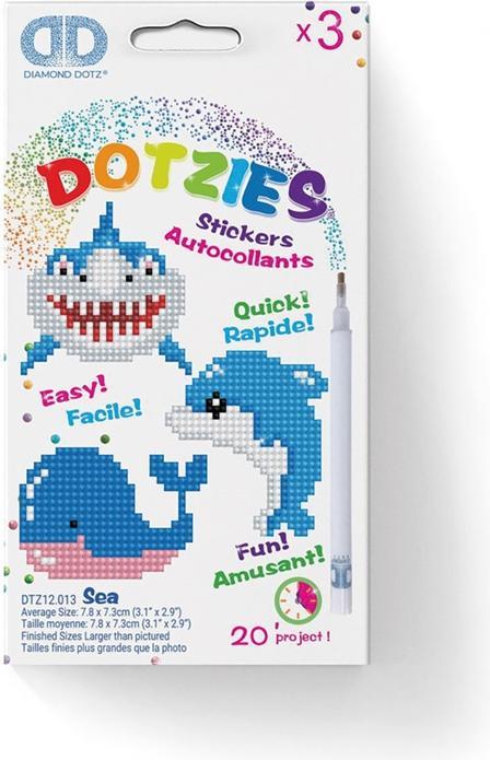 Magni Diamond Dotz DTZ12-013 Diamond Dotzies Sticker Set Fische, 3 glitzernde Aufkleber zum Selbstgestalte