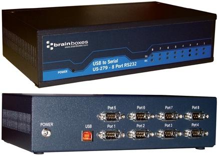 Actual product image Brainboxes USB 8 Port RS232 1MBaud