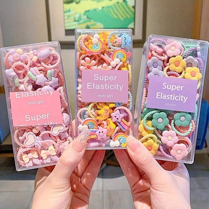 Activity Board 30pcs Adorable elastische Haargummis, Haarbänder für Mädchen, Stil Haargummisx