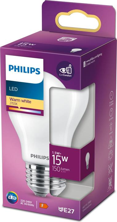 Actual product image Philips Lamp (E27, 1.50 W, 150 lm, 1 x, F)