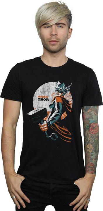 Actual product image Mens The Mighty Thor Propaganda Distressed T-Shirt (S)