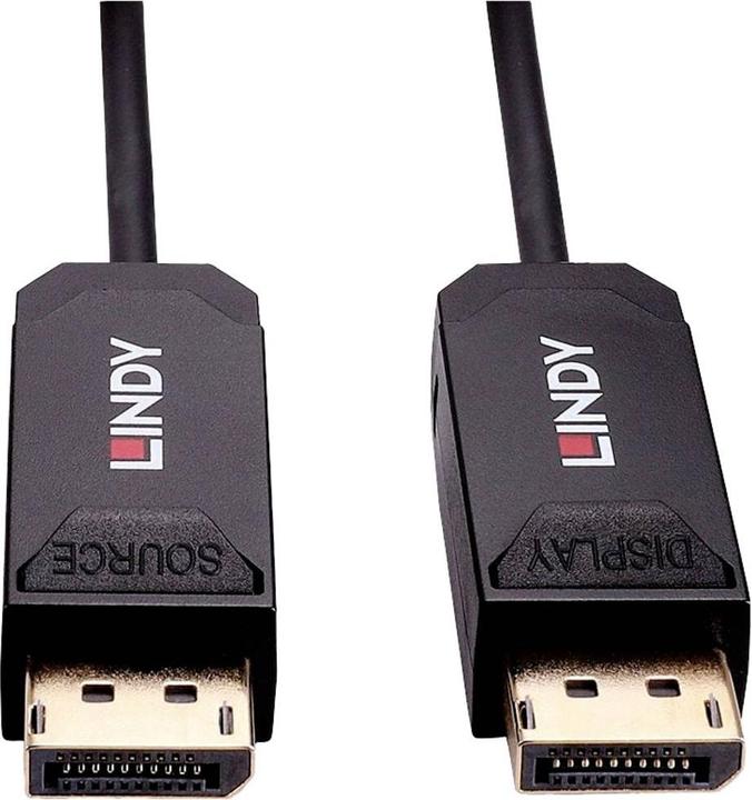 Image du produit Lindy 10m de câble Fibre Optic Hybrid DP 2.0 UBHR10 40Gbps, jusqu'à 8K60 (10 m, DisplayPort)