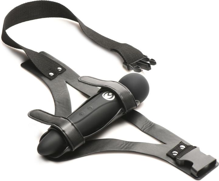 Actual product image Master Series XR Brands - Thunder Strap Wand Thigh Harness - Black