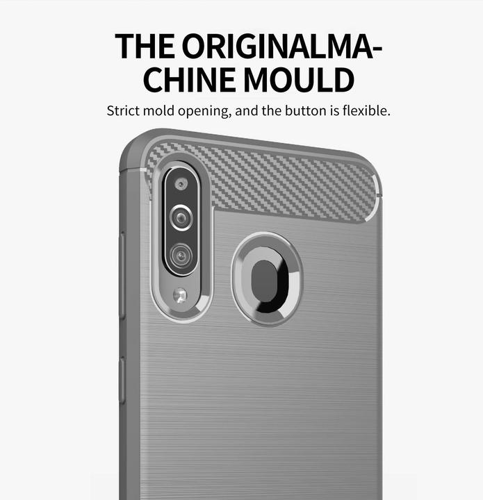 Produktbild Cadorabo TPU Ultra Slim carbon edelstahl Kombi Cover (Samsung Galaxy A20s)