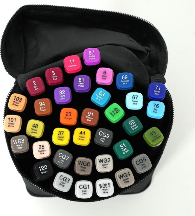 Actual product image Hermex Dual Marker (Black, Colored, 6 mm, 36 x)
