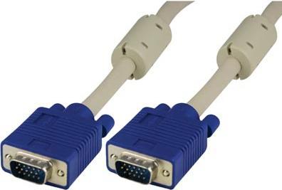 Productafbeelding Deltaco RGB HD15 VGA kabel VGA (D-Sub) Blauw, Grijs (5 m, VGA)