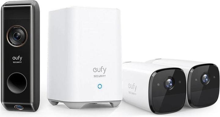 eufy EUPHY 4 -in -1 EUPHYCAM 2 Pro mit Homebase 2 und Dual DoorBells -Bundle - Nightvist - 2K Sicherheit