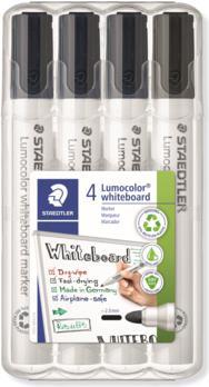 Staedtler 4 351WP4-9X Whiteboard-Marker schwarz 2,0 mm (Schwarz, 2 mm, 4 x)