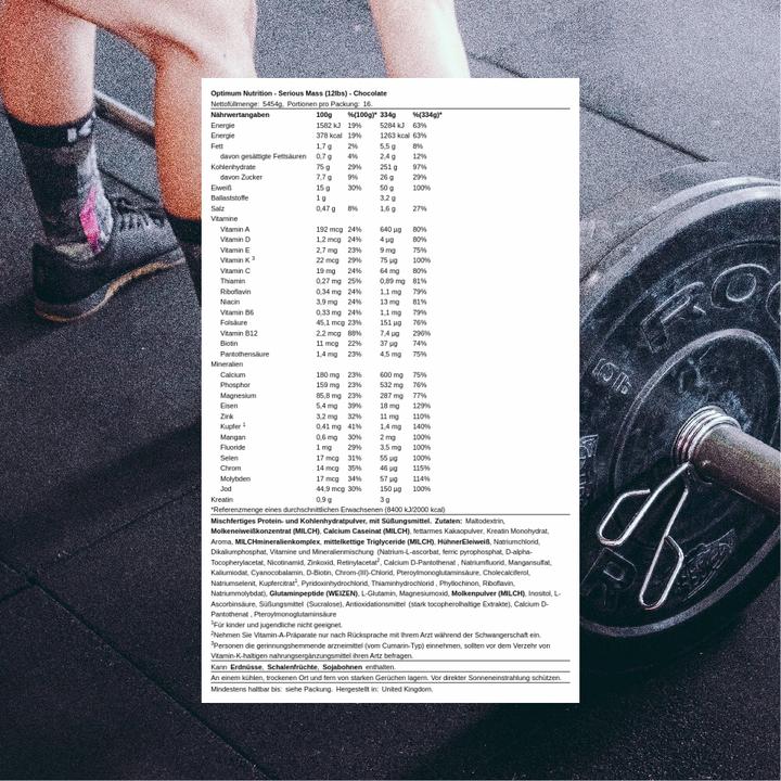 Produktbild Optimum Nutrition Serious Mass (Schokolade, 1 Stk., 5454 g)