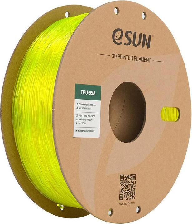 Produktbild eSUN eTPU-95A 1,75mm Tr. Yellow 1kg 3D Filament (TPU, 1.75 mm, 1000 g, Gelb)