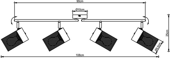Image du produit Brilliant Kamolo Spotrondell 3flg noir mat (E27)
