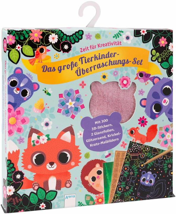 Image du produit Le set surprise des grands animaux pour les enfants. Avec 300 autocollants 3D, 2 feuilles