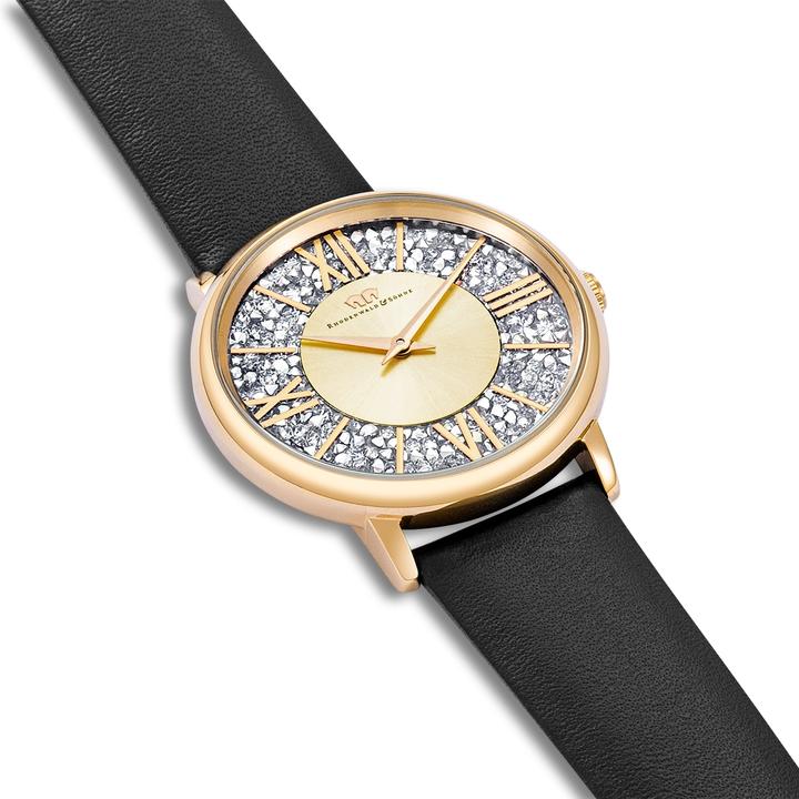 Actual product image Ladies quartz watch Pamina genuine leather black - 23882 (Analogue wristwatch, 36 mm)