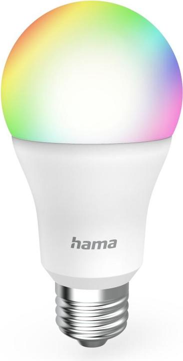 Image du produit Hama Ampoule LED WLAN intelligente, E27, Matter, 9W, RGBW, pour contrôle vocal/par application (E27, 9 W, 806 lm, 1 x, F)