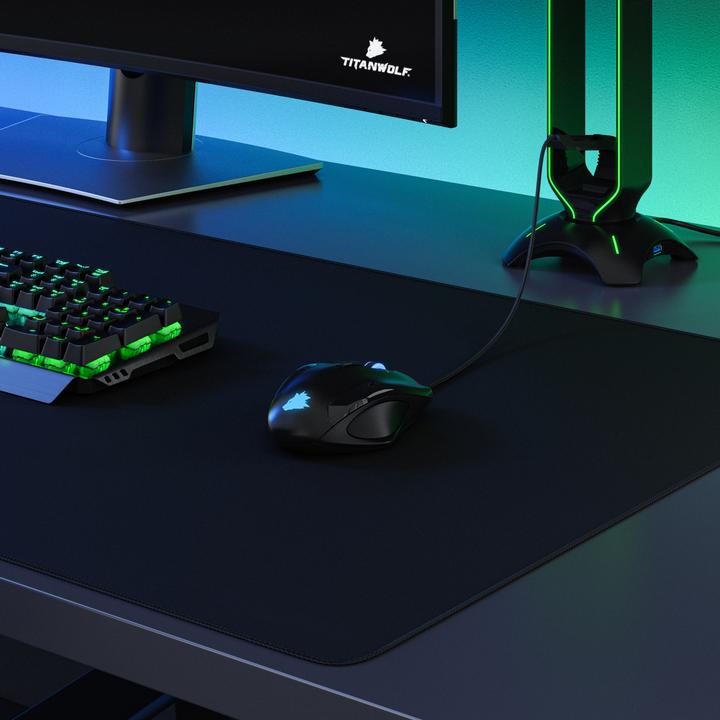 Image du produit Titanwolf Gaming Mauspad, 1000 x 500mm XXL Mausmatte, verbessert Präzision & Geschwindigkeit, schwarz (XXL)