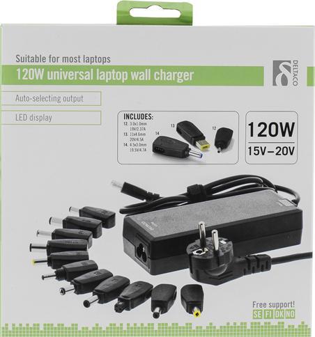 Image du produit Deltaco SMP-120WD adaptateur/inverseur de puissance Indoor Black (120 W)