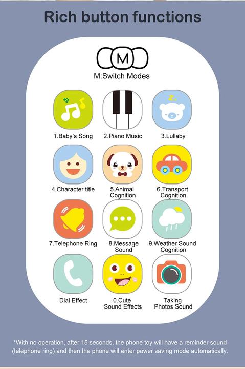 Produktbild Activity Board Baby Musikalisches Handy Cartoon Beissring Telefon mit Ton & Licht Telefon Elektronisches Spielzeug