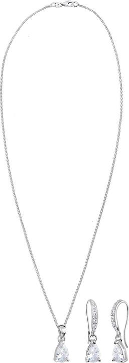 Immagine prodotto Elli Ohrstecker und Halskette Tropfen Design mit Zirkonia Kristallen (Argento)