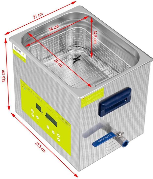 Produktbild Ulsonix Ultraschallgerät Degas Ultraschall Reiniger Ultraschallreiniger 10 l 240 W (40 kHz, 10000 ml)