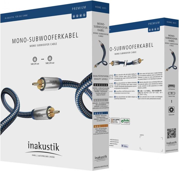 Actual product image Inakustik Premium mono subwoofer cable (2 m, Cinch)