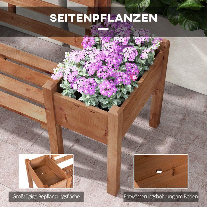 Image du produit Swisshandel24 Banc de jardin, banc 2 places, banc en bois, avec bac à fleurs, jusqu'à 240kg