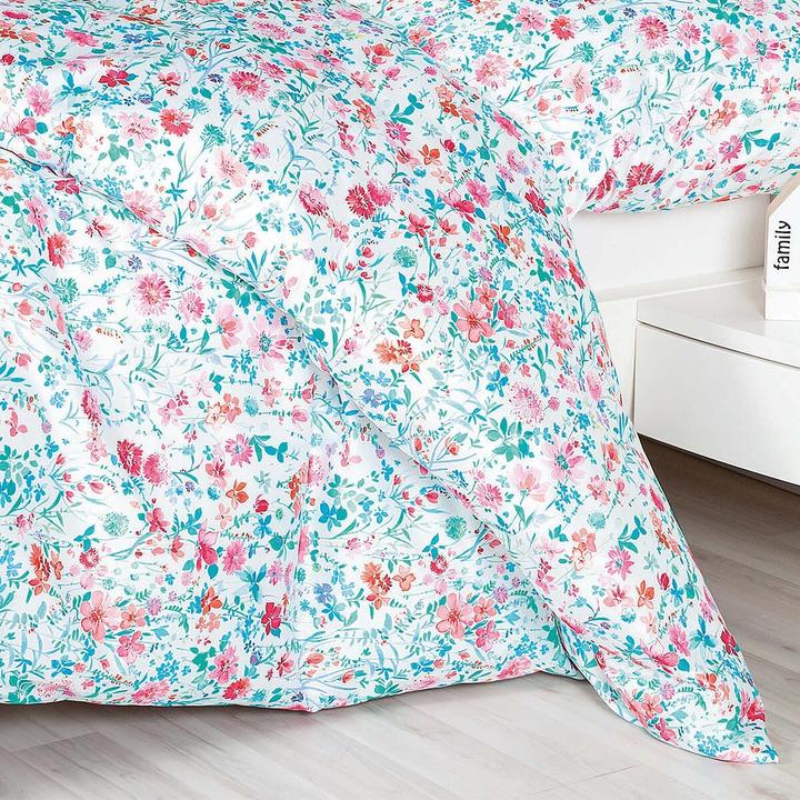 Produktbild Janine Mako-Satin Bettwäsche moments 98107 rosa mint (Bettwäsche Set, 155x220 cm + 80x80 cm)