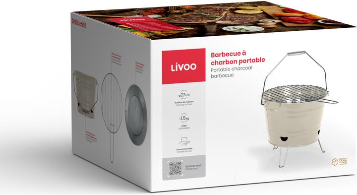 Produktbild Livoo Tragbarer Holzkohlegrill (29.50 cm)