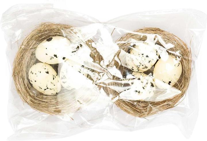 Image du produit Rico Design Nid de Pâques avec oeufs 6.5 cm, 2 pièces (2 x, Ø 6 x 3 cm)